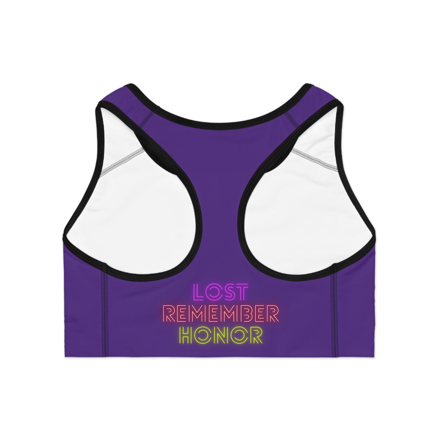 Sports Bra: Crazy Penguin World Logo Purple