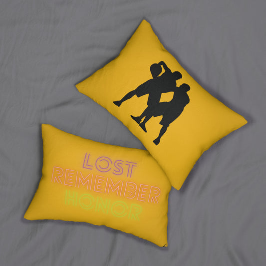 Spun Polyester Lumbar Pillow: Basketball Yellow