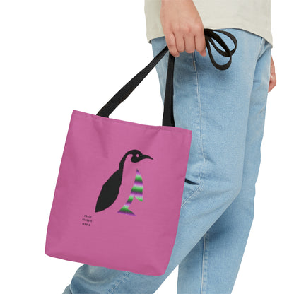 Tote Bag: Crazy Penguin World Logo Lite Pink