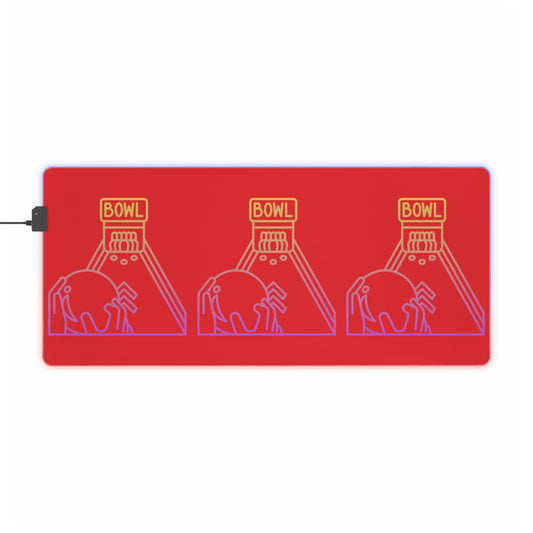 LED Gaming Mouse Pad: Bowling Red