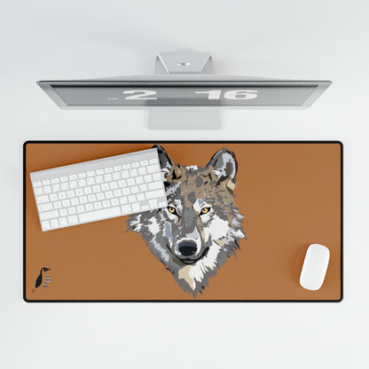 Desk Mats: Wolves Lite Brown