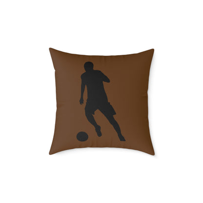 Spun Polyester Pillow: Soccer Brown