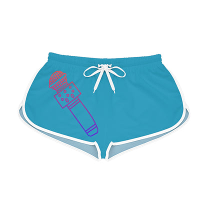 Women's Relaxed Shorts: Music Turquoise