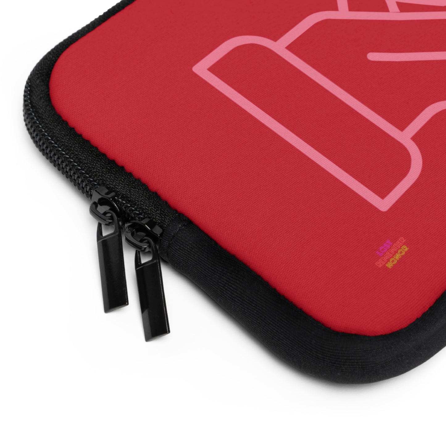 Laptop Sleeve: Fight Cancer Dark Red