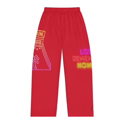 Women's Pajama Pants: Bowling Dark Red