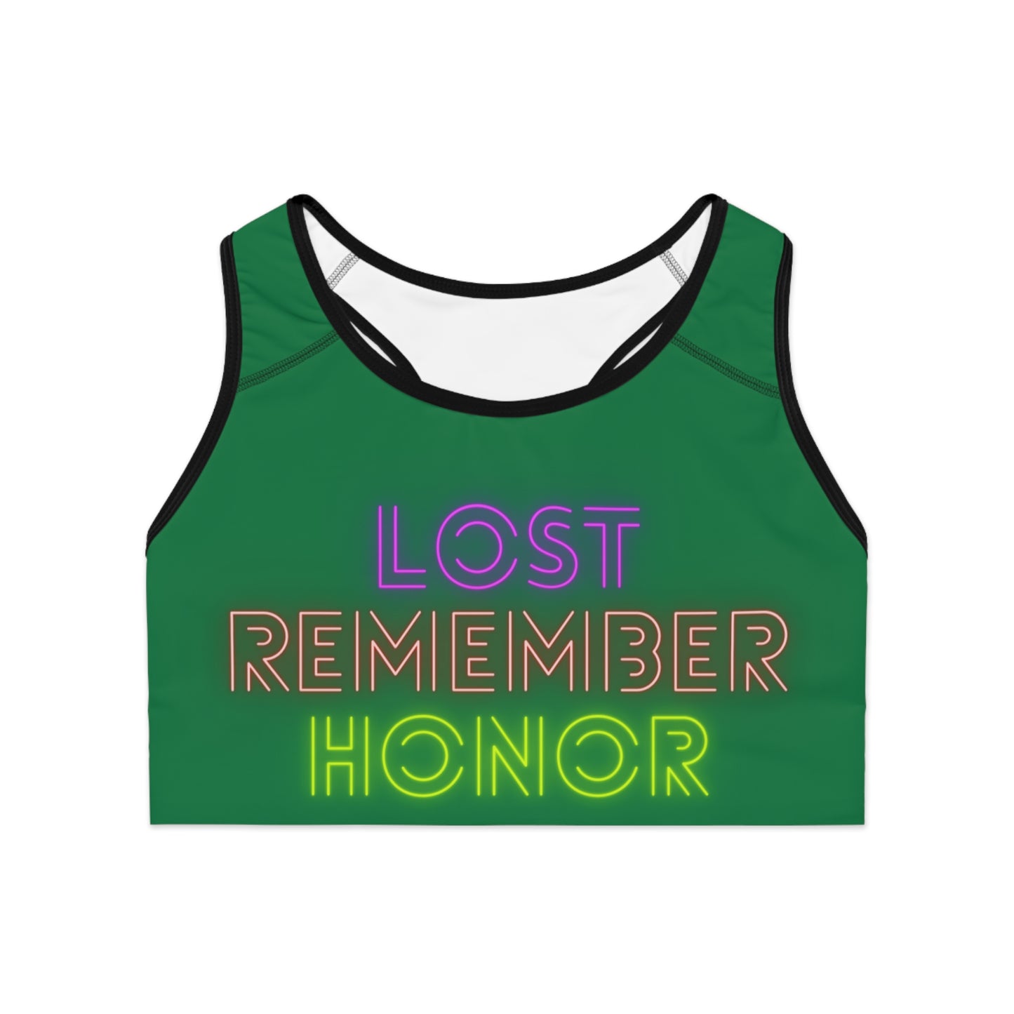 Sports Bra: Lost Remember Honor Dark Green