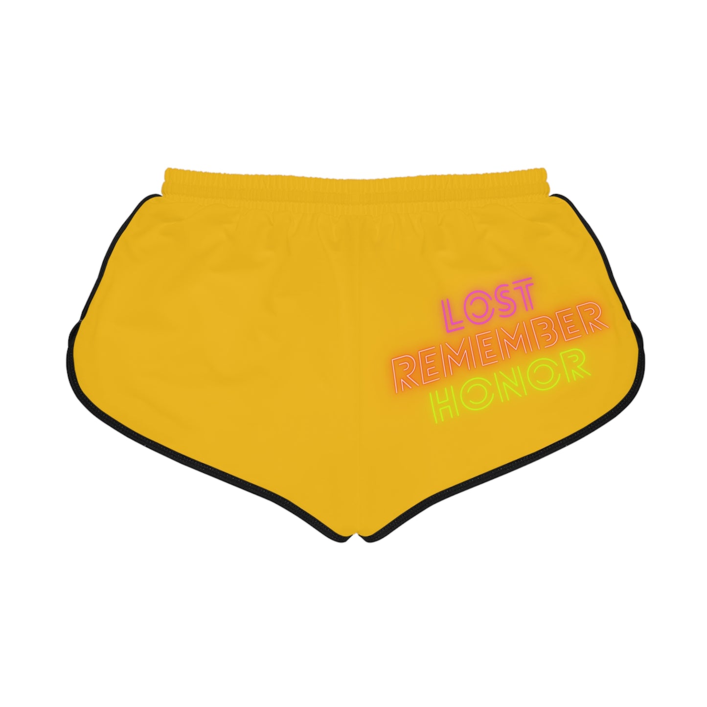 Women's Relaxed Shorts: Crazy Penguin World Logo Yellow