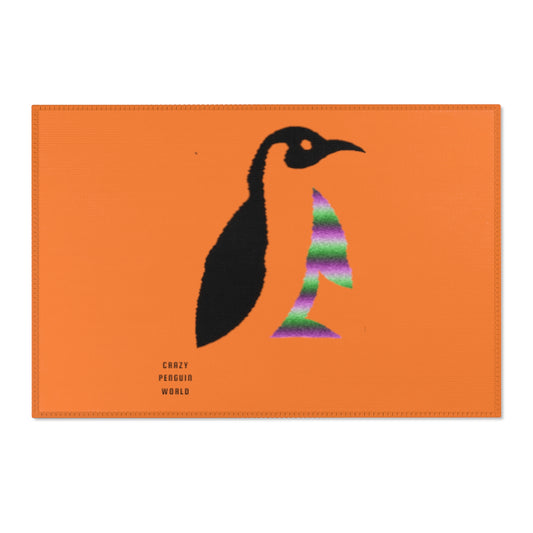 Area Rug (Rectangle): Crazy Penguin World Logo Crusta