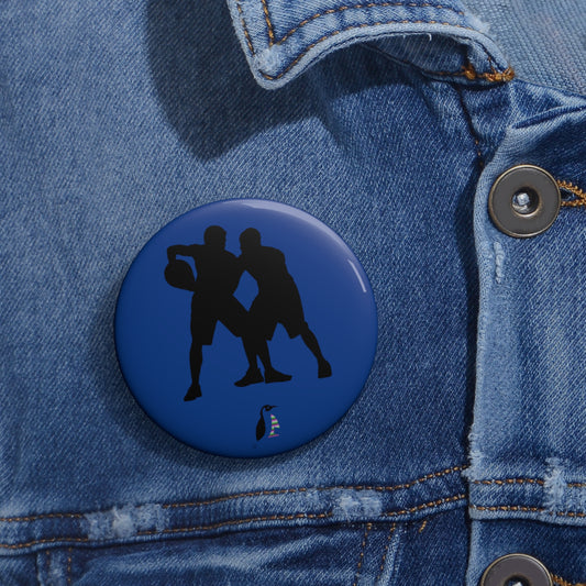 Custom Pin Buttons Basketball Dark Blue