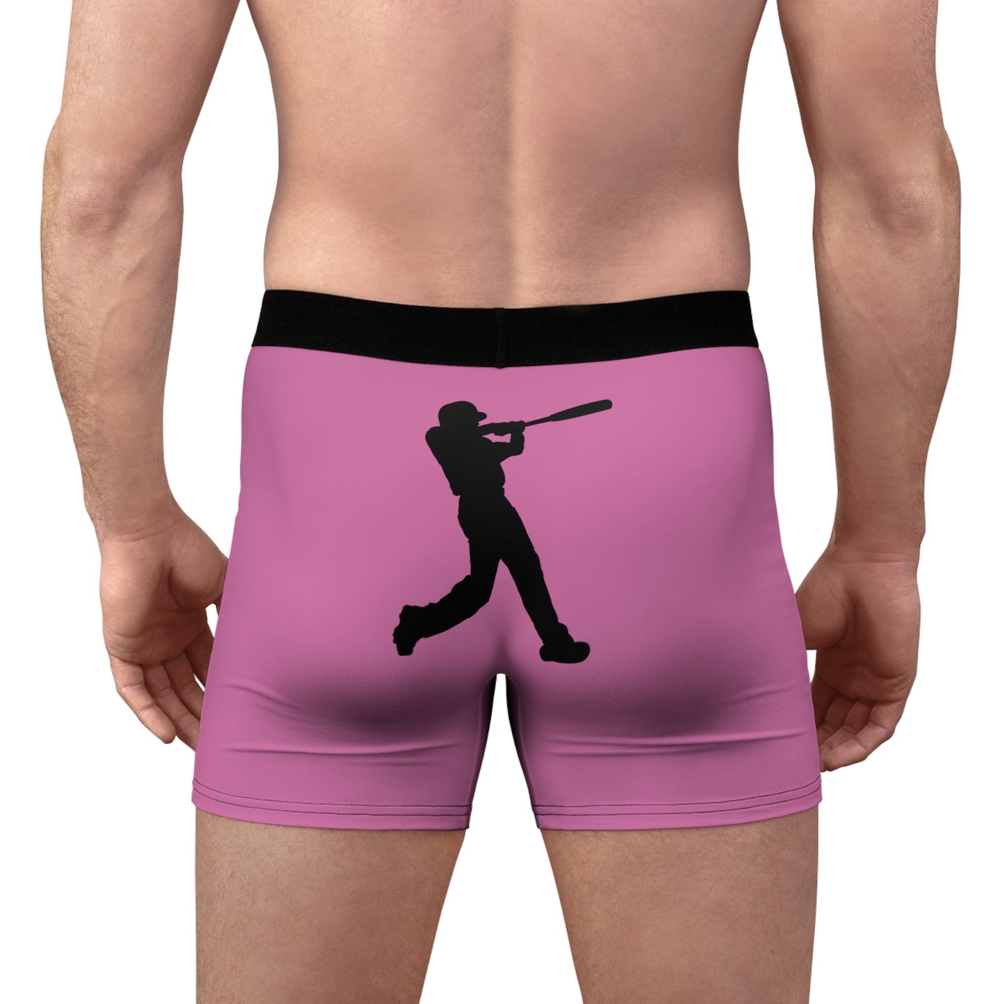 Men's Boxer Briefs: Baseball Lite Pink