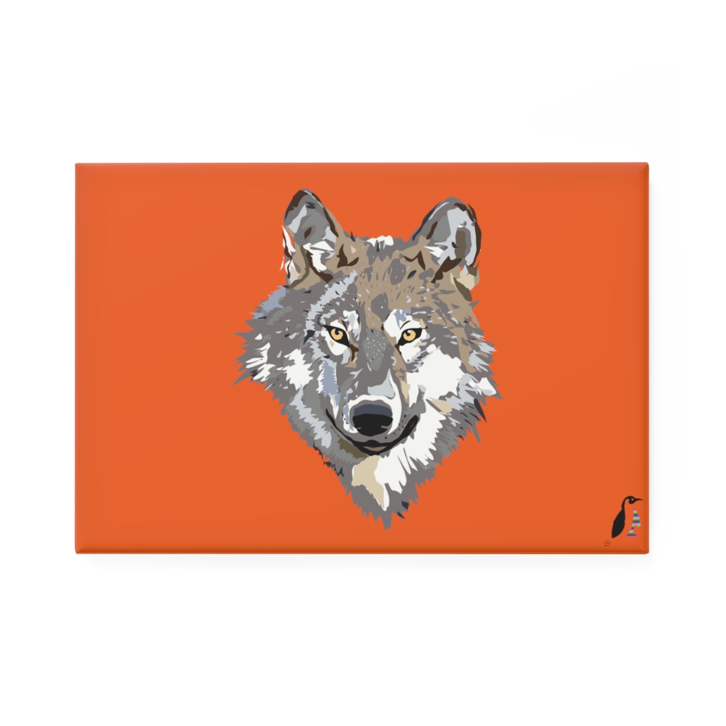 Button Magnet, Rectangle (1 & 10 pcs): Wolves Orange