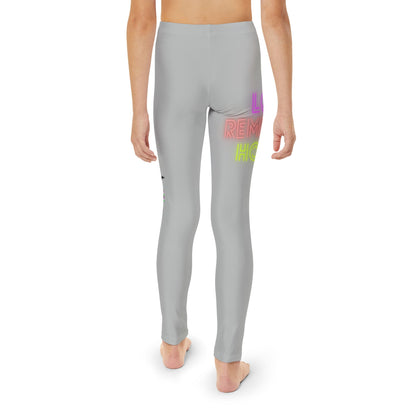 Youth Full-Length Leggings: Lost Remember Honor Lite Grey