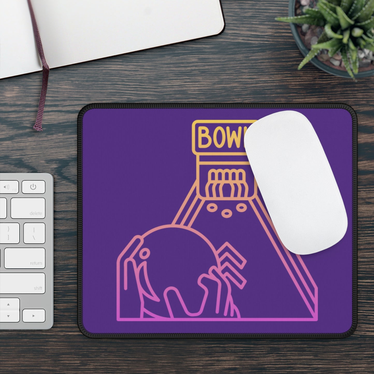 Gaming Mouse Pad: Bowling Purple