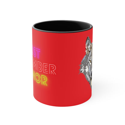 Accent Coffee Mug, 11oz: Wolves Red