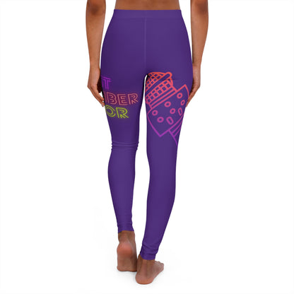 Women's Spandex Leggings: Music Purple