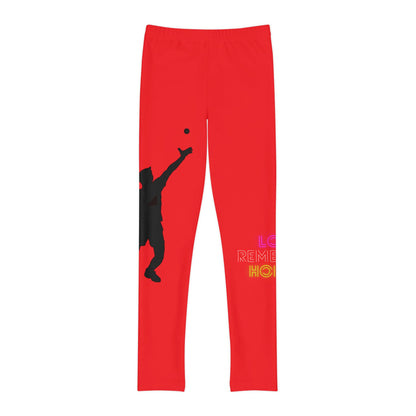 Youth Full-Length Leggings: Tennis Red