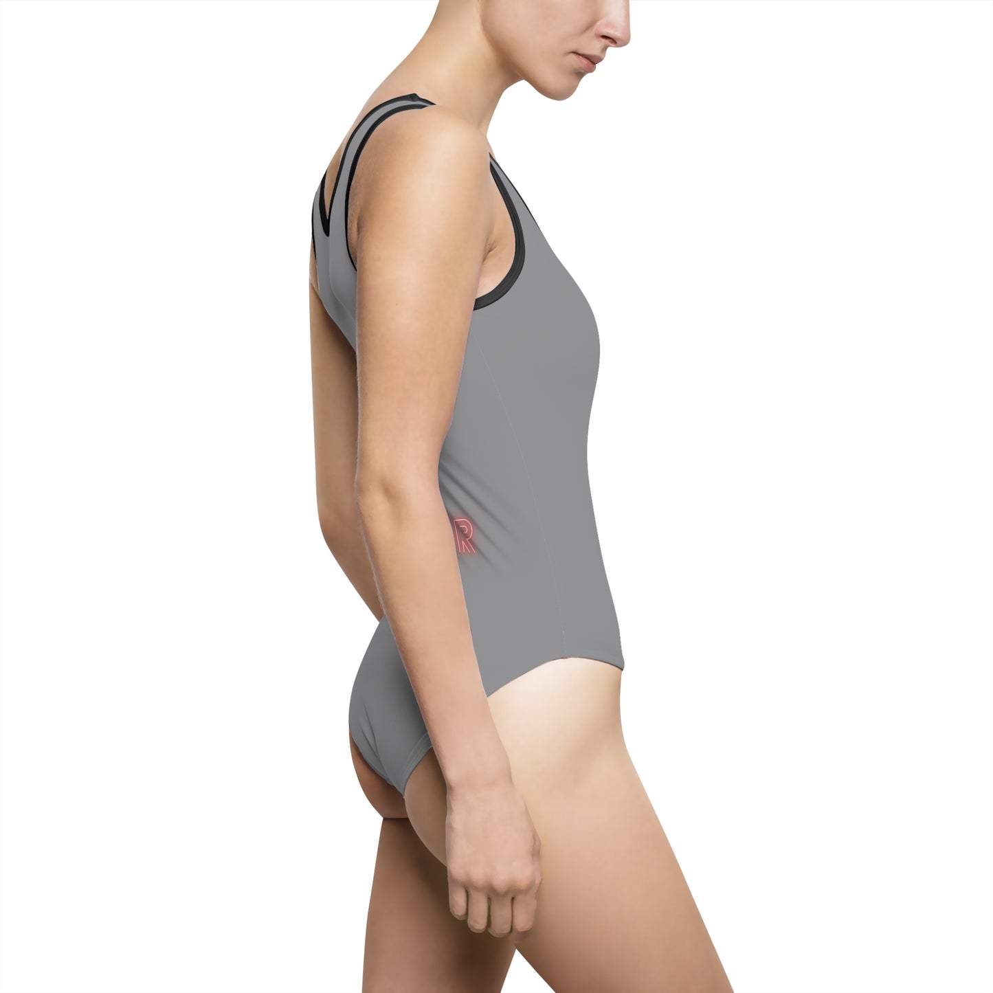 Women's Classic One-Piece Swimsuit Gaming Grey