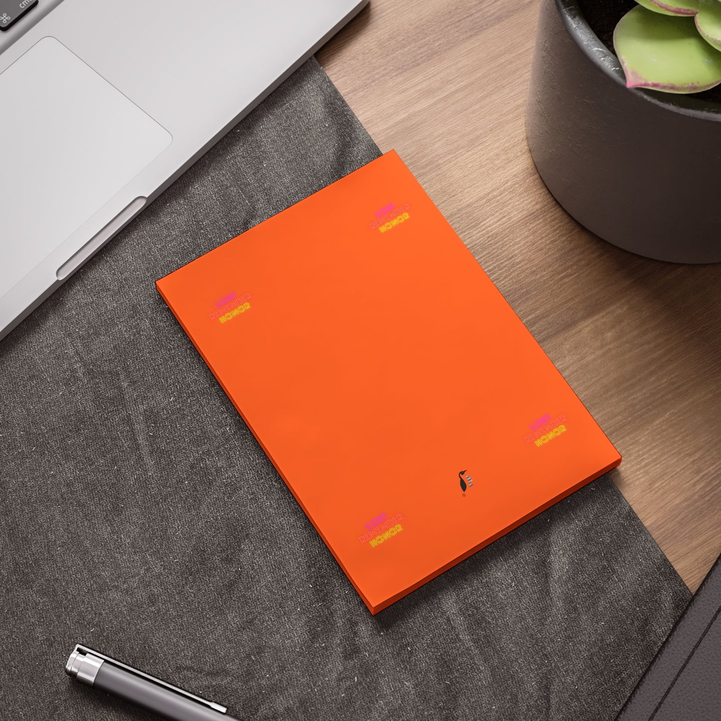 Post-it® Note Pads: Lost Remember Honor Orange