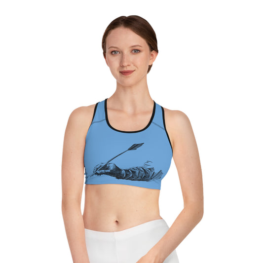 Sports Bra: Writing Lite Blue