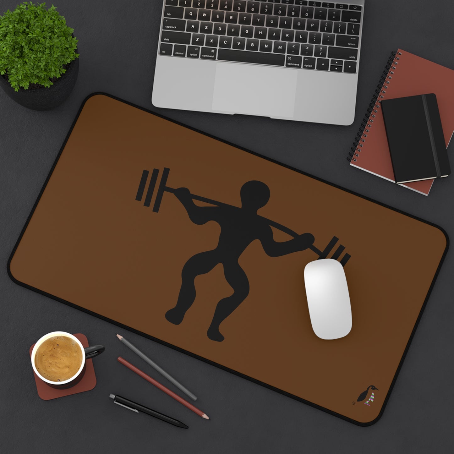 Desk Mat: Weightlifting Brown