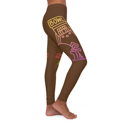 Women's Spandex Leggings: Bowling Brown