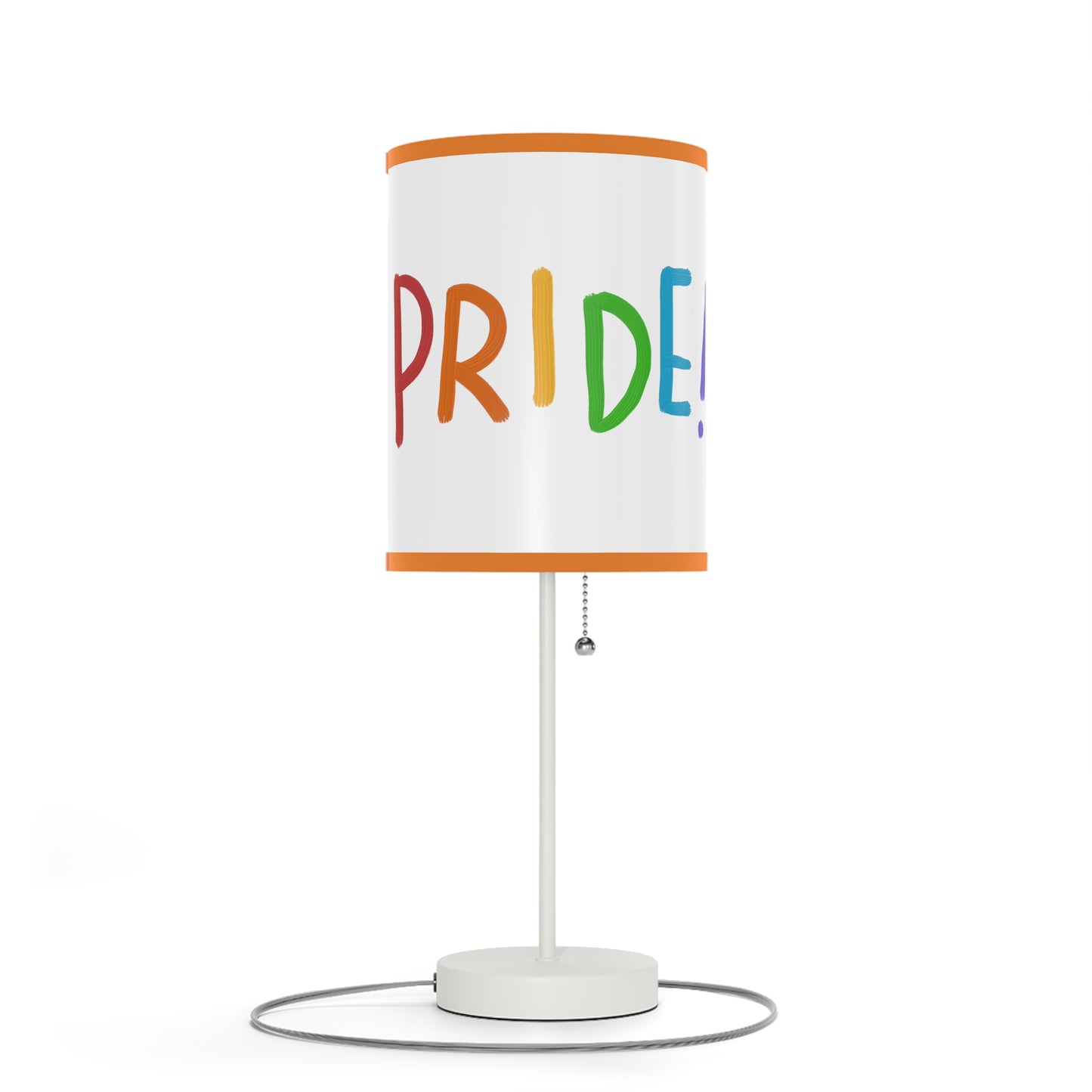 Lamp on a Stand, US|CA plug: LGBTQ Pride White 