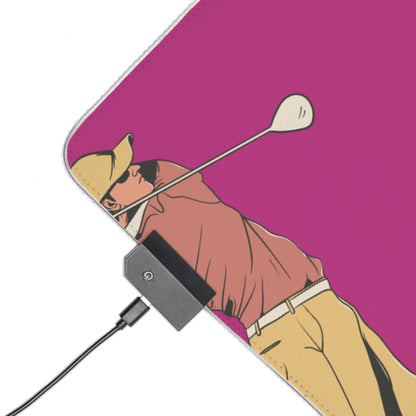 LED Gaming Mouse Pad: Golf Pink