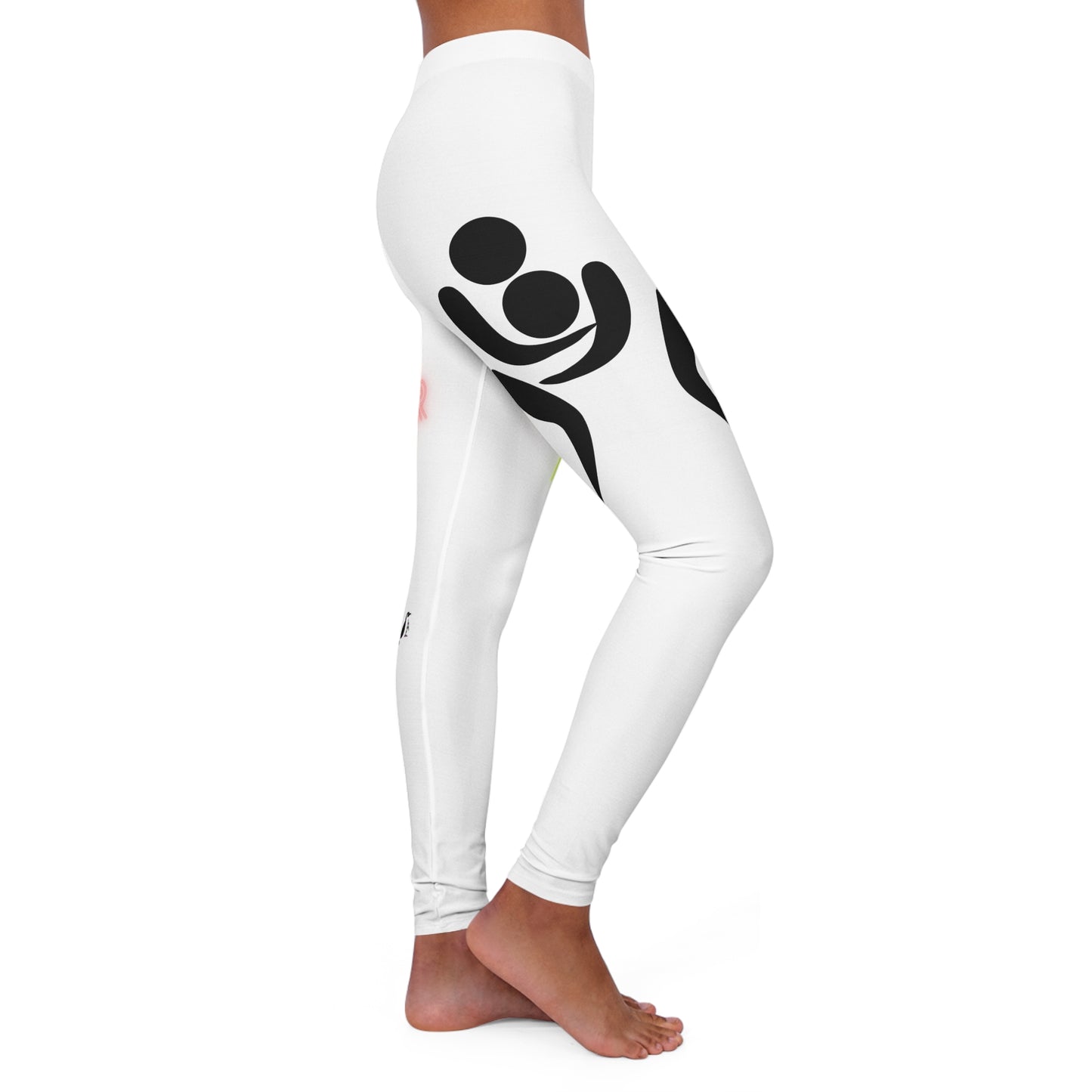 Women's Spandex Leggings: Wrestling White