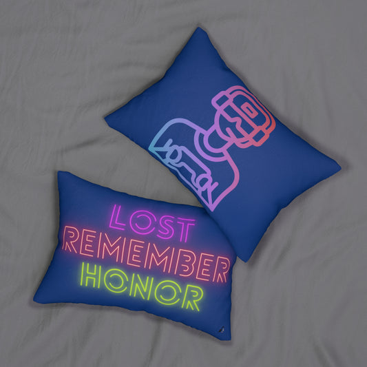 Spun Polyester Lumbar Pillow: Gaming Dark Blue