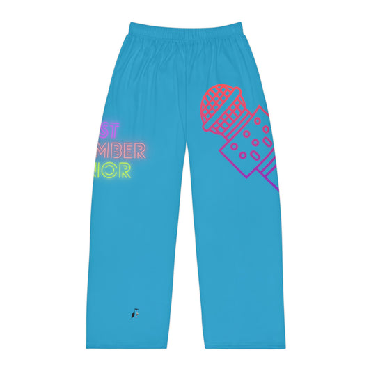 Men's Pajama Pants: Music Turquoise