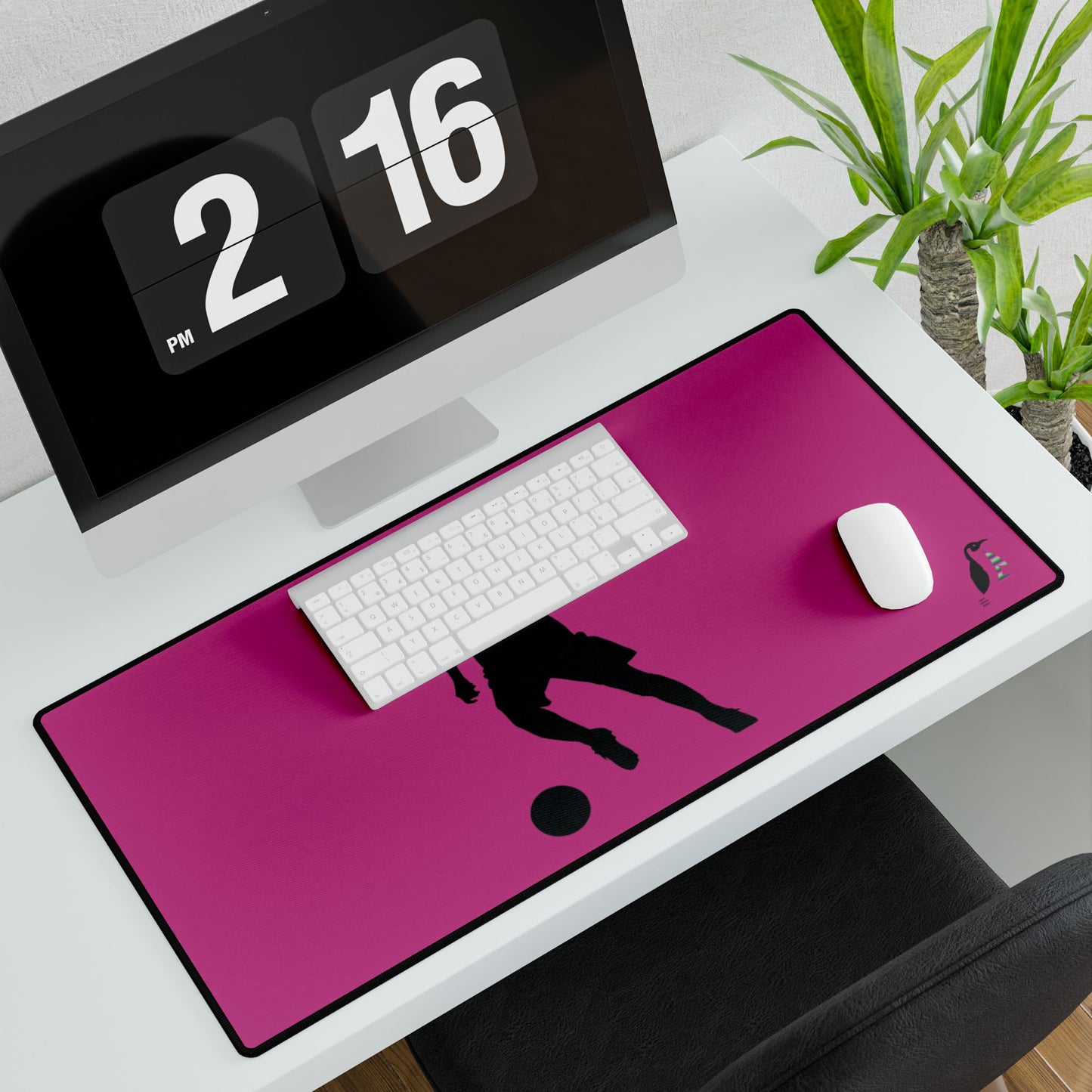 Desk Mats: Soccer Pink