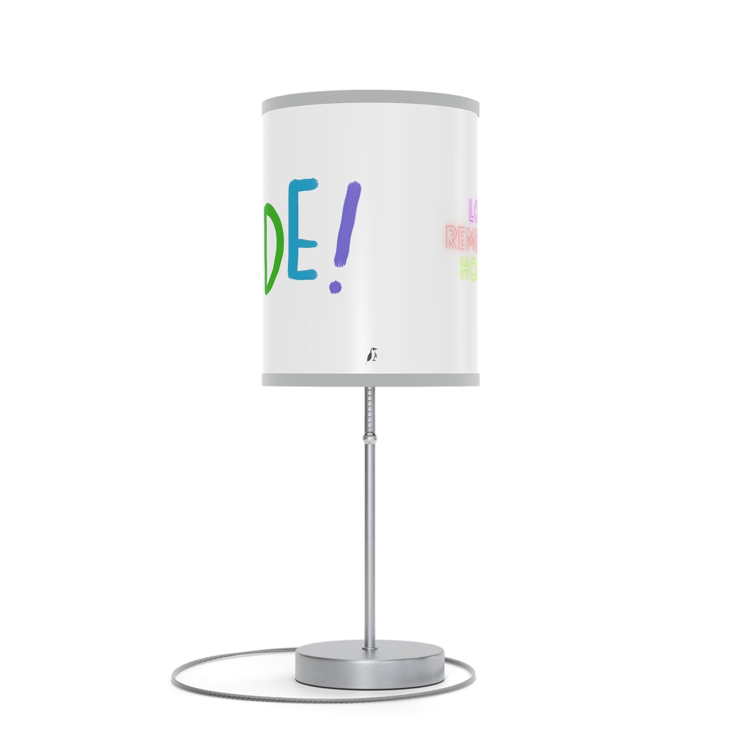 Lamp on a Stand, US|CA plug: LGBTQ Pride White