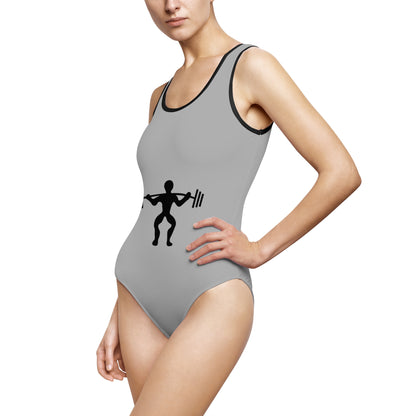 Women's Classic One-Piece Swimsuit: Weightlifting Lite Grey