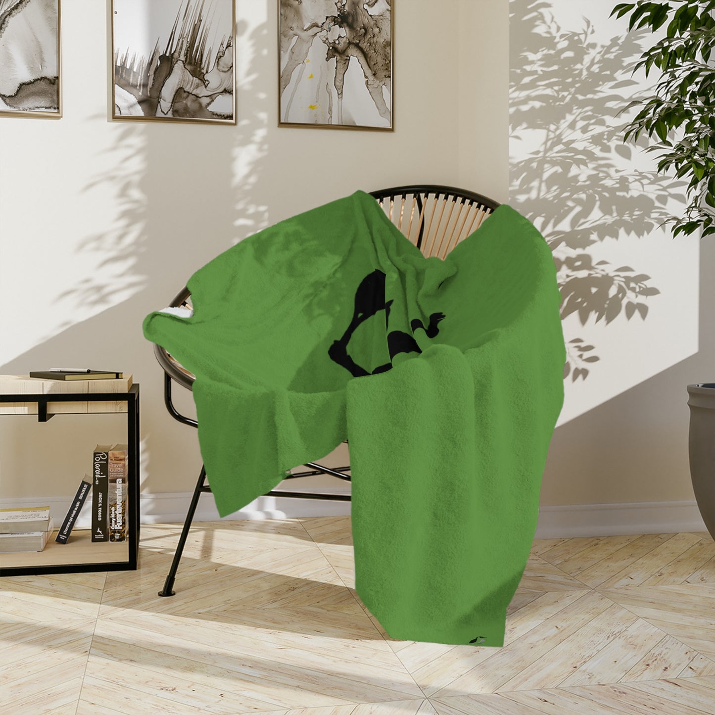 Velveteen Minky Blanket: Tennis Green