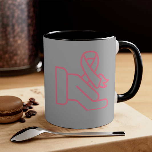 Accent Coffee Mug, 11oz: Fight Cancer Lite Grey