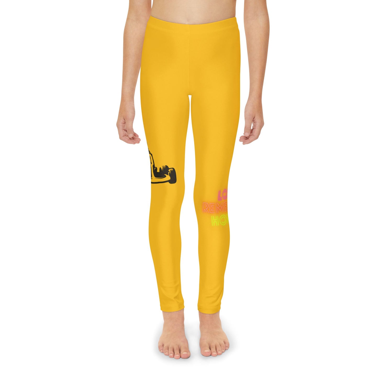 Youth Full-Length Leggings: Racing Yellow