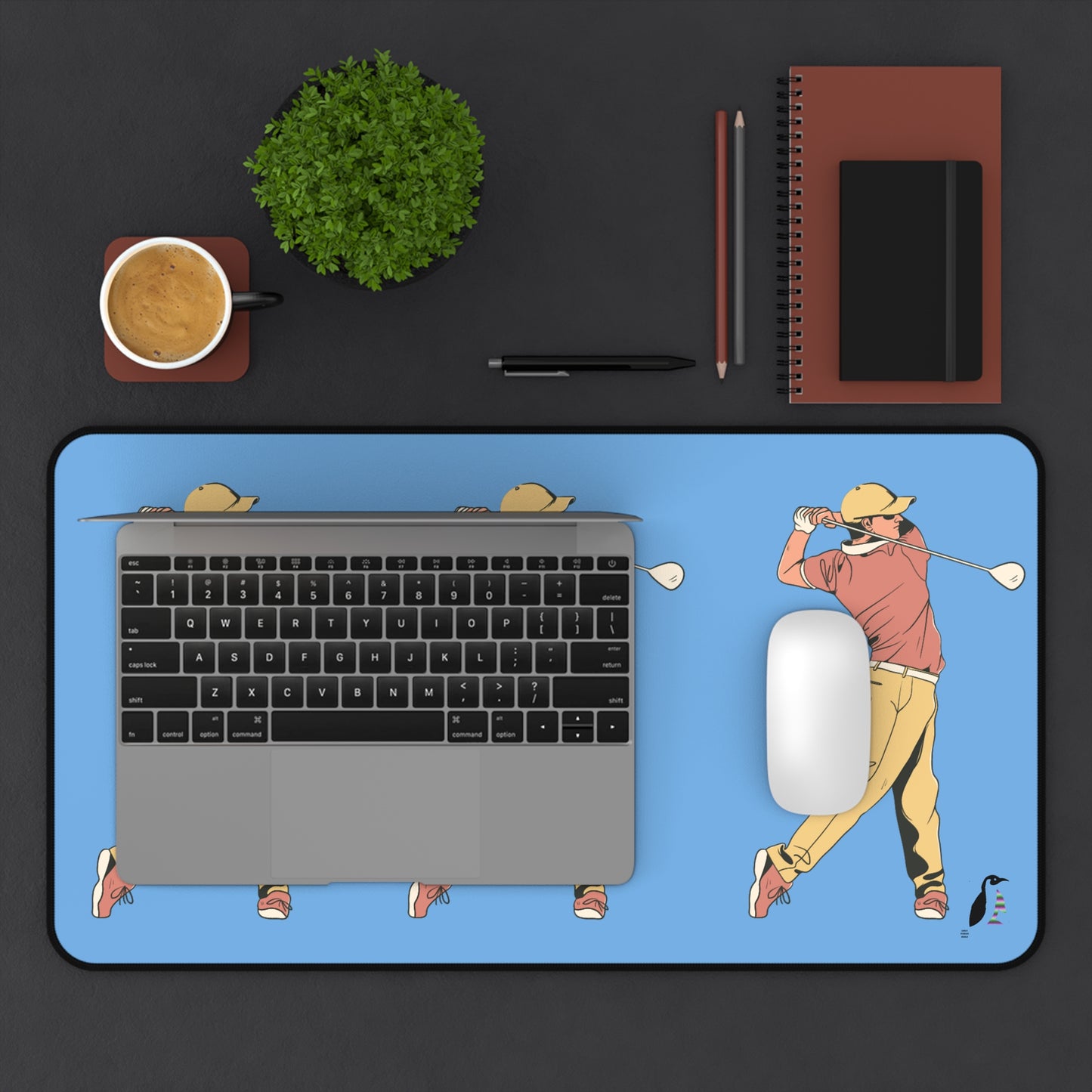 Desk Mat: Golf Lite Blue