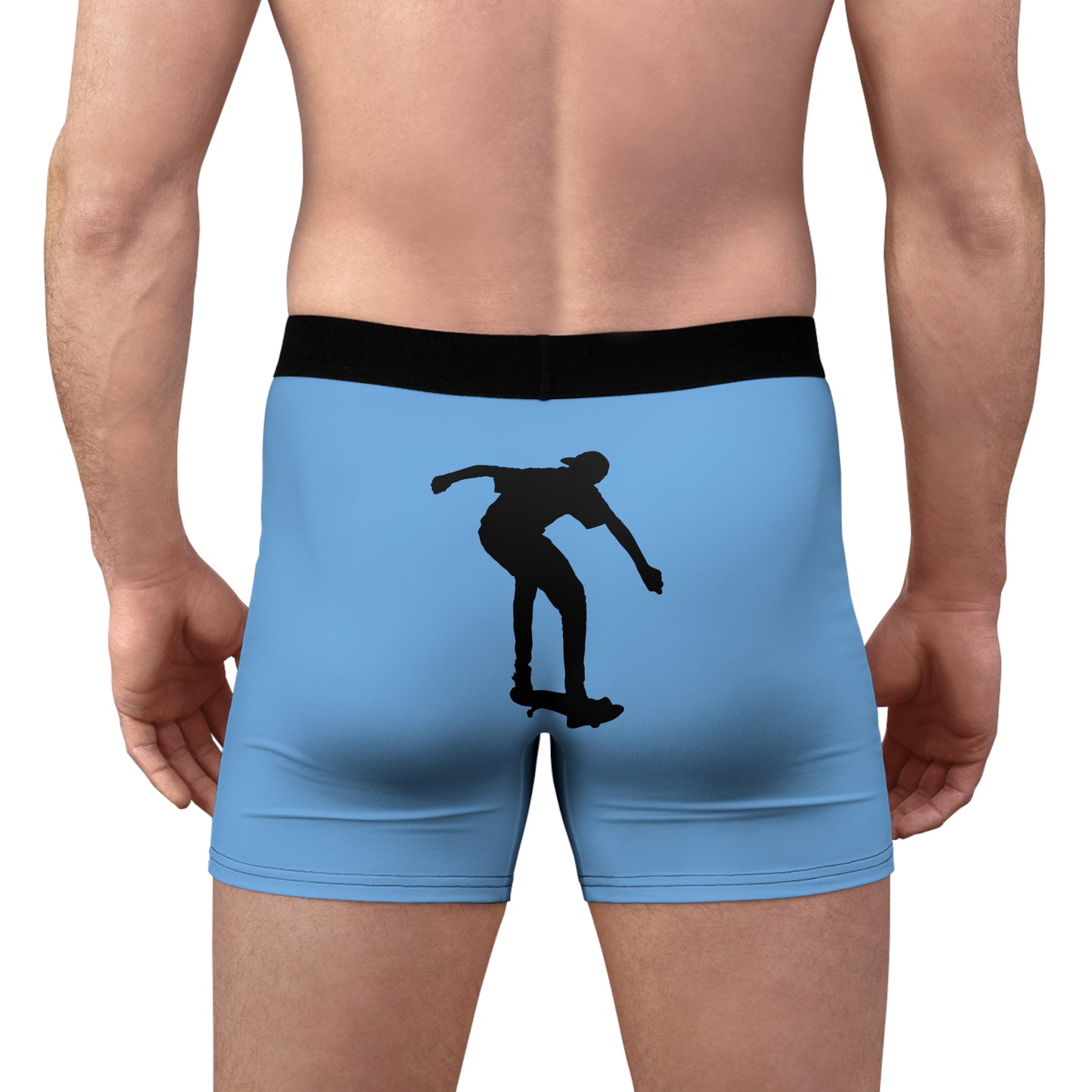 Men's Boxer Briefs: Skateboarding Lite Blue