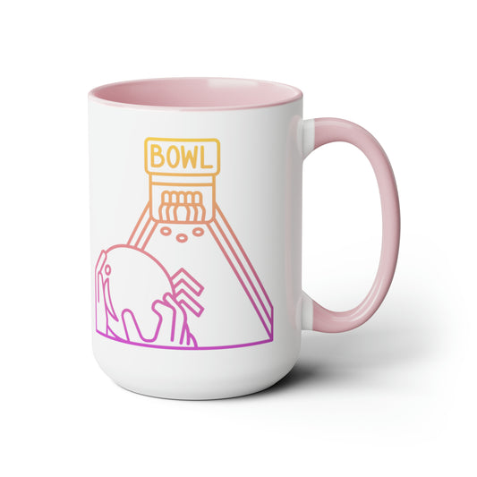 Two-Tone Coffee Mugs, 15oz: Bowling White
