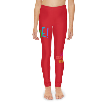 Youth Full-Length Leggings: LGBTQ Pride Dark Red