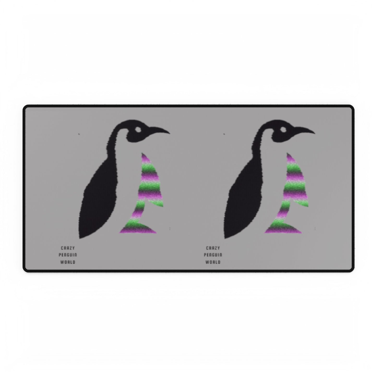 Desk Mats: Crazy Penguin World Logo Lite Grey