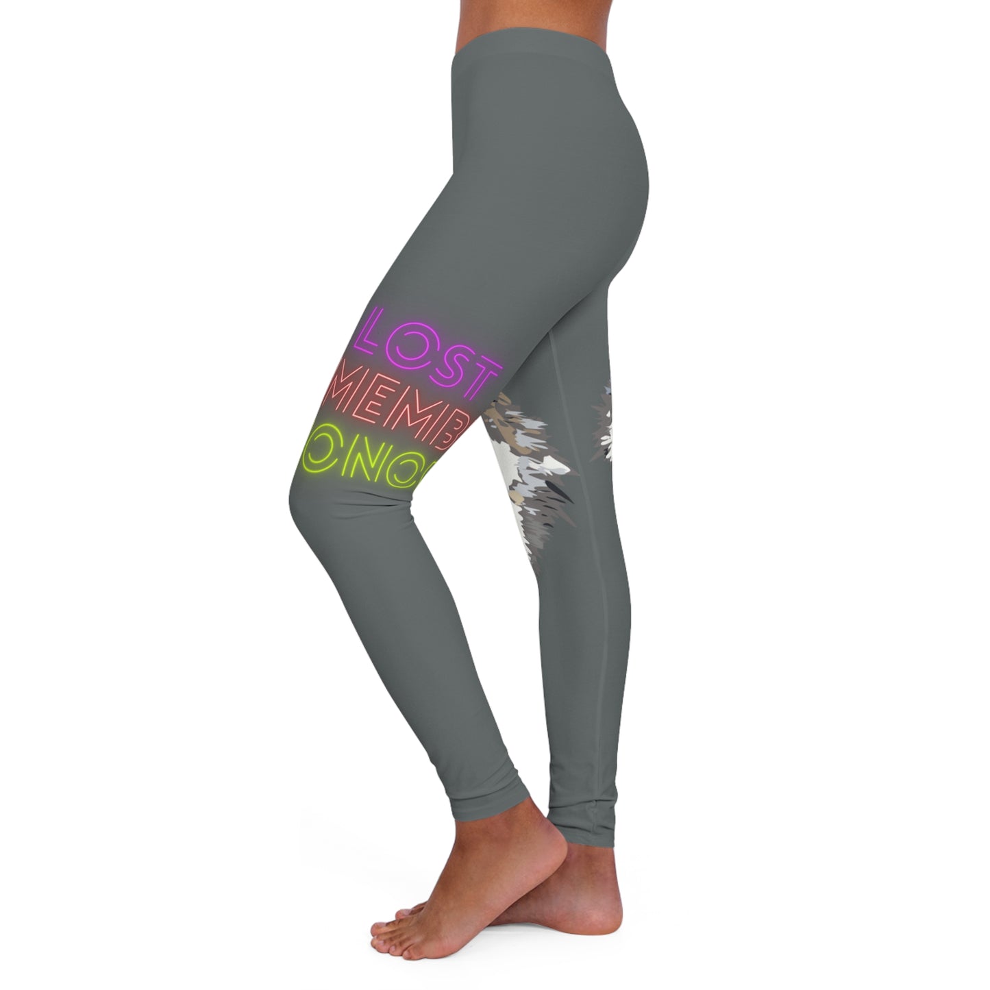 Women's Spandex Leggings: Wolves Dark Grey