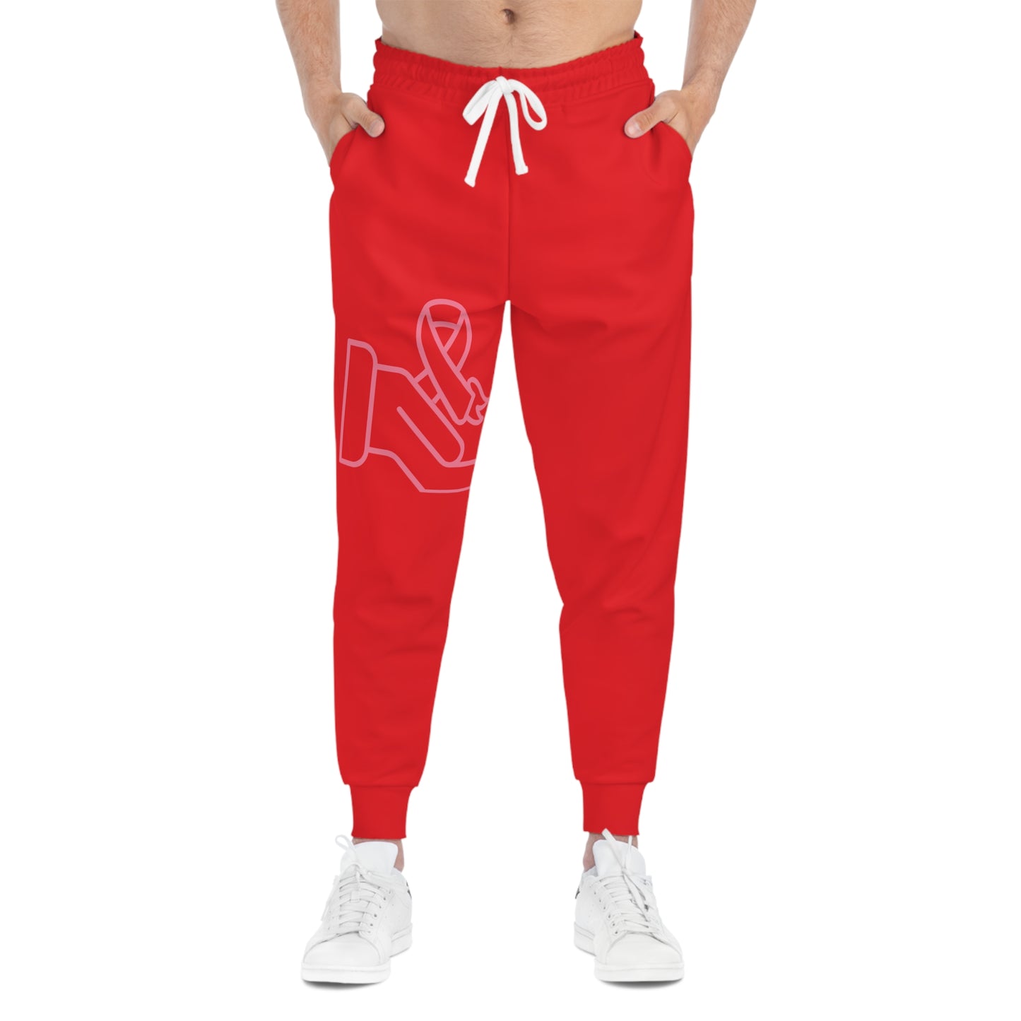 Athletic Joggers: Fight Cancer Red