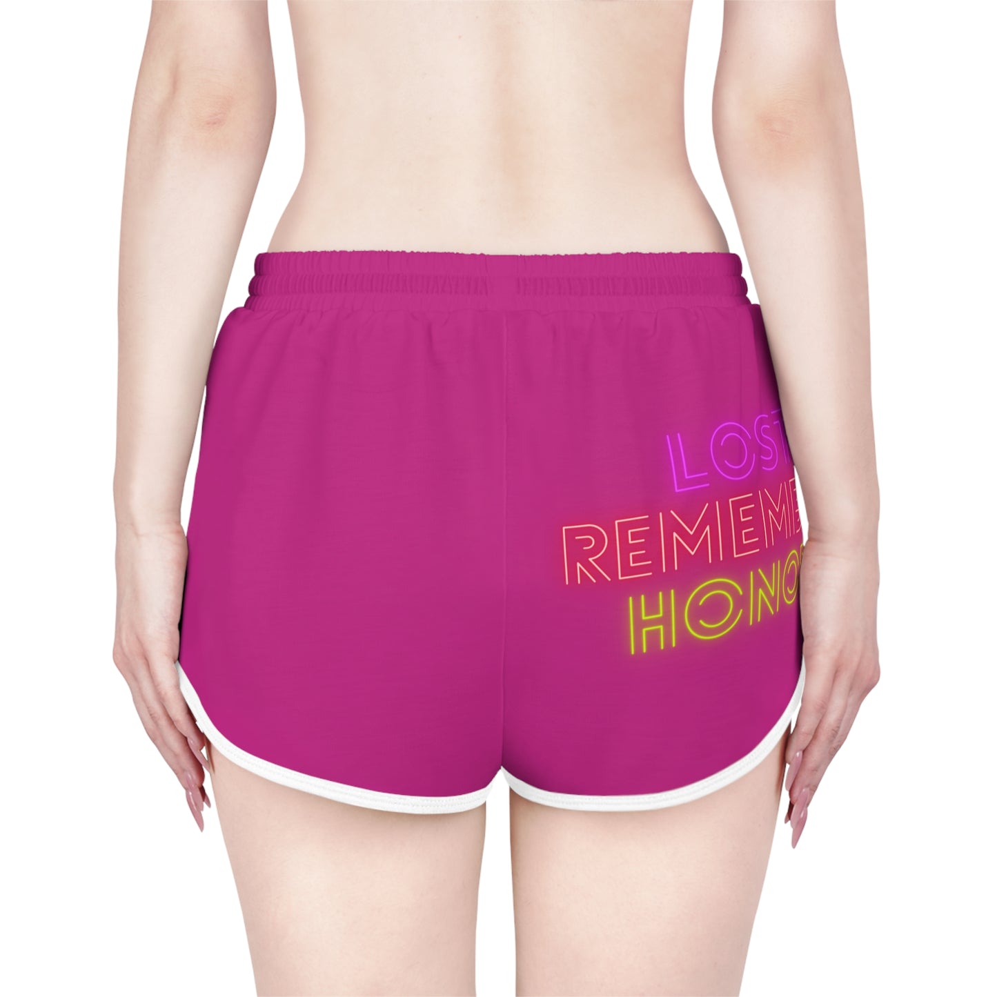 Women's Relaxed Shorts: Writing Pink