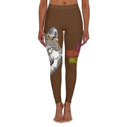 Women's Spandex Leggings: Wolves Brown