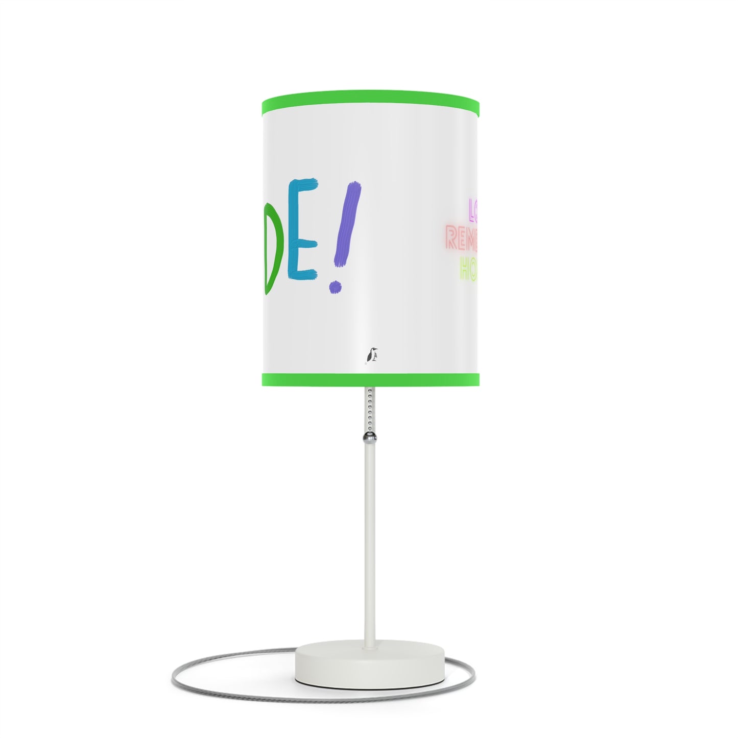 Lamp on a Stand, US|CA plug: LGBTQ Pride White 