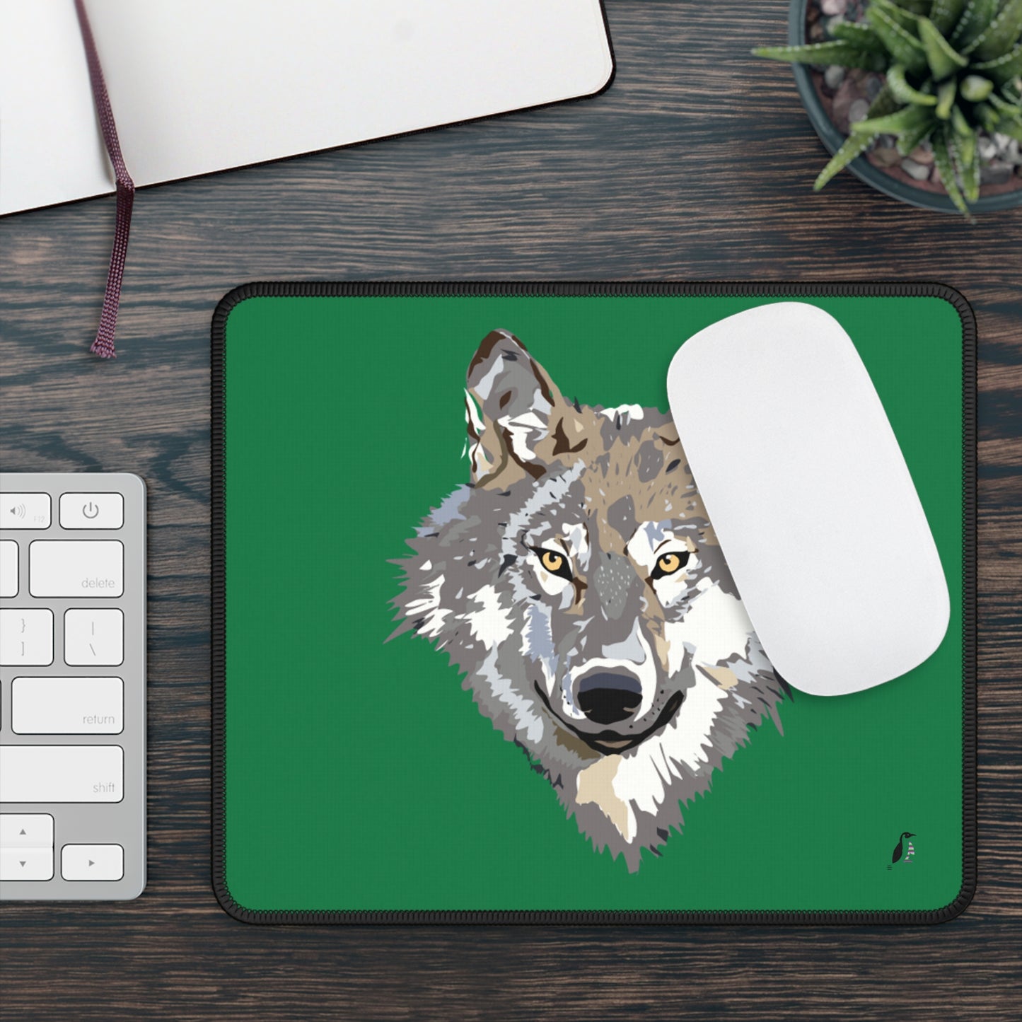 Gaming Mouse Pad: Wolves Dark Green