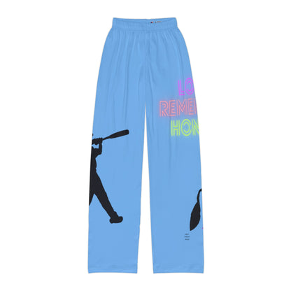 Kids Pajama Pants: Baseball Lite Blue