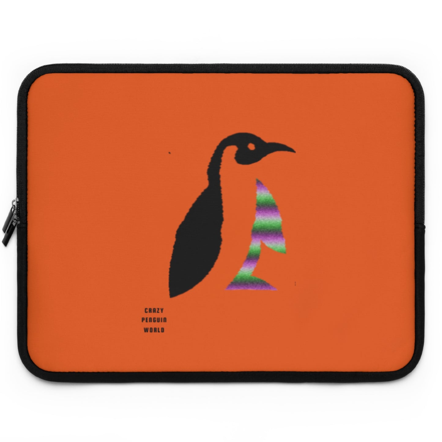 Laptop Sleeve: Crazy Penguin World Logo Orange