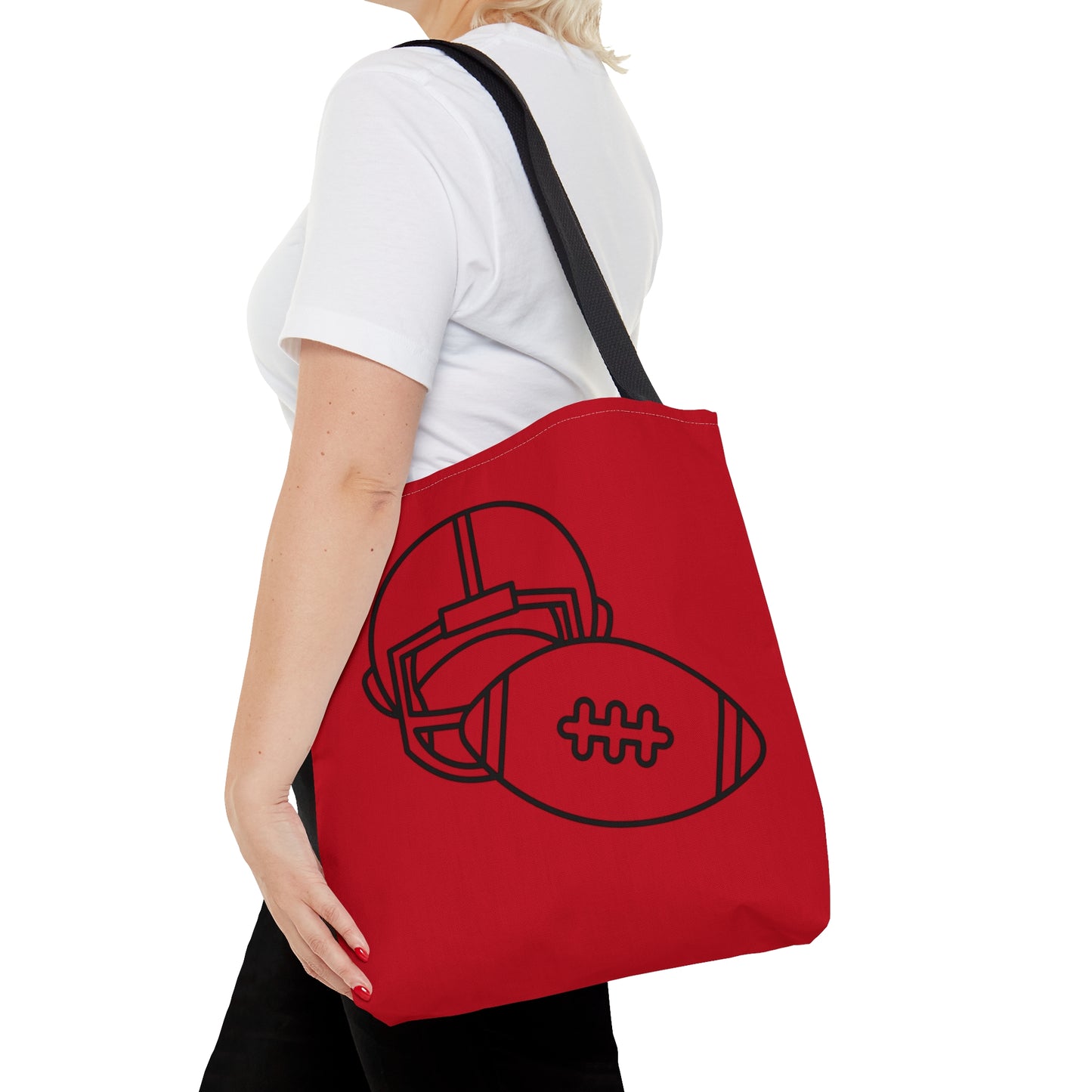 Tote Bag: Football Dark Red